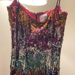Halpern Mini “ tank “ Sequence Dress